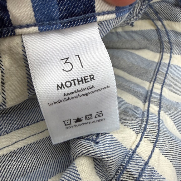 Tuckernuck Mother Patch Pocket Twister Sneak Wide Following Up Striped Jeans - Picture 11 of 12